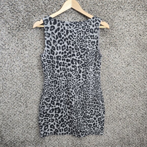 White House Black Market Top Womens Small Gray V Neck Tunic Sleeveless Knit - Picture 7 of 7